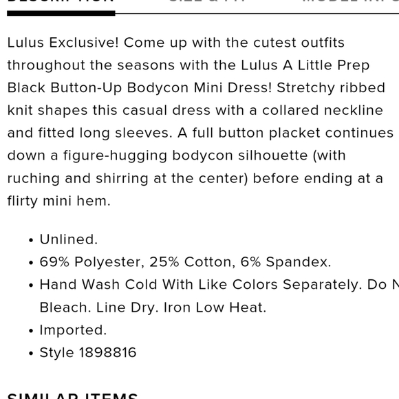 Lulus A Little Prep Black Button up ribbed Bodycon mini dress - Picture 6 of 12